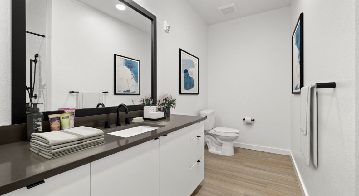 Turned apartment bathroom